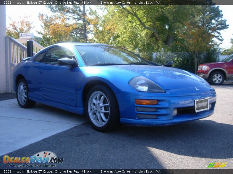 2002 Mitsubishi Eclipse GT Coupe Chrome Blue Pearl / Black Photo #2