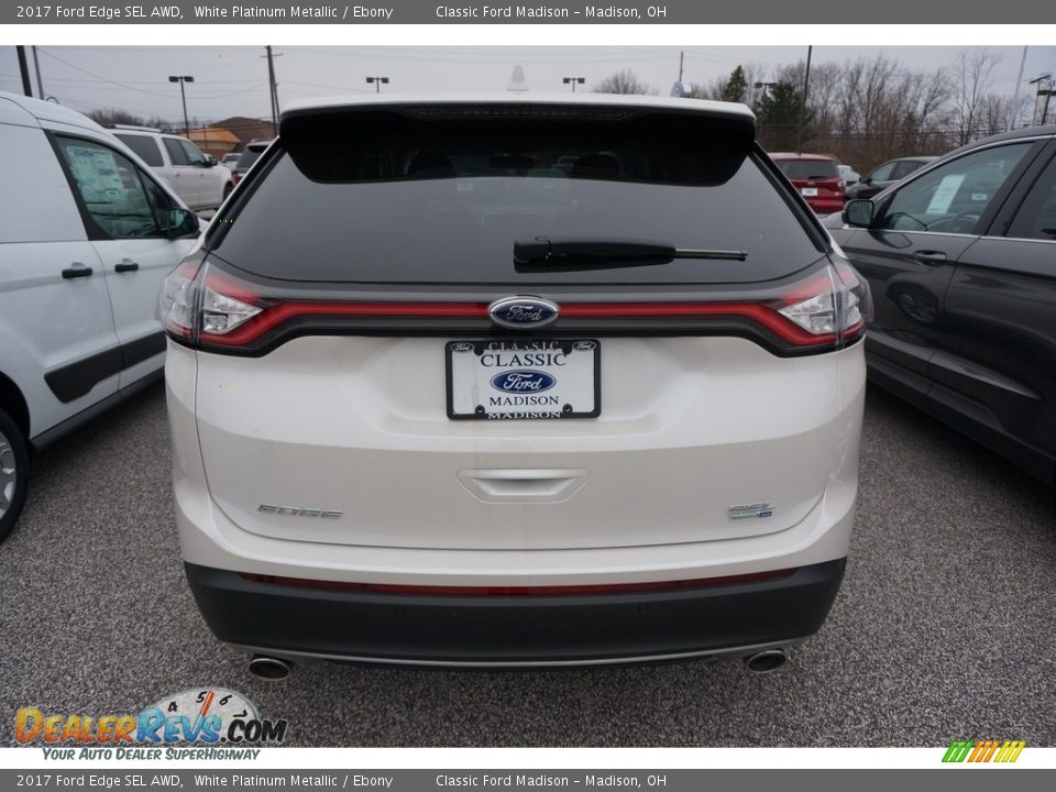 2017 Ford Edge SEL AWD White Platinum Metallic / Ebony Photo #3