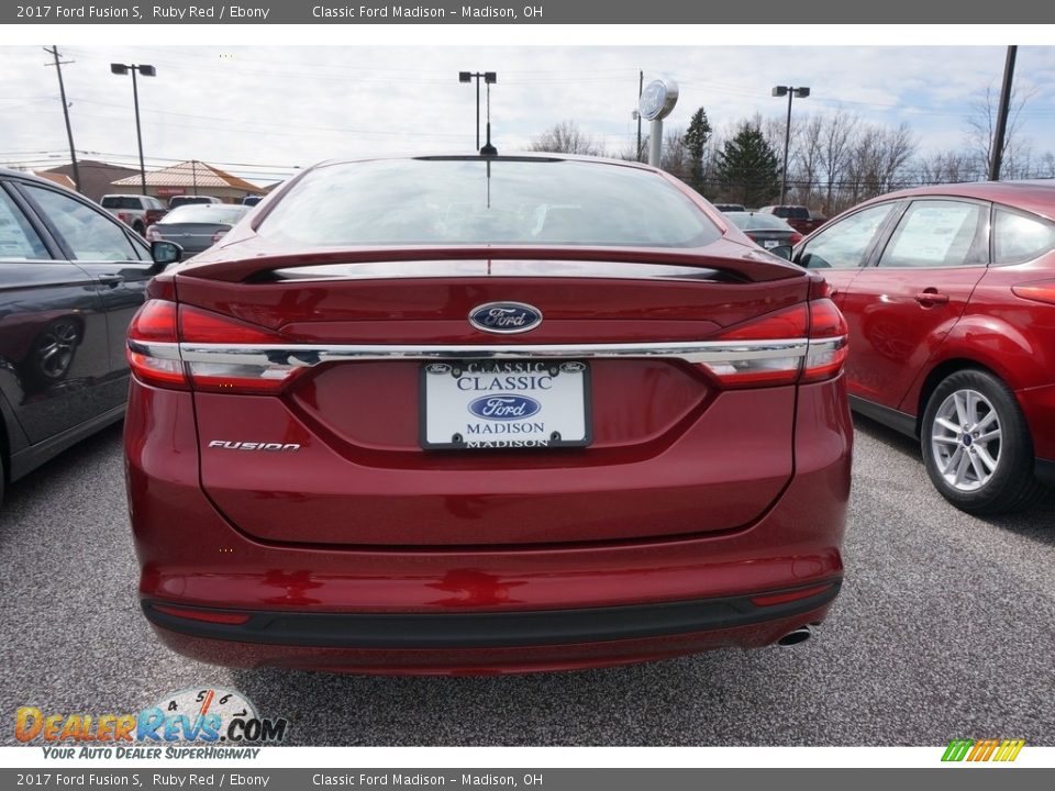 2017 Ford Fusion S Ruby Red / Ebony Photo #3
