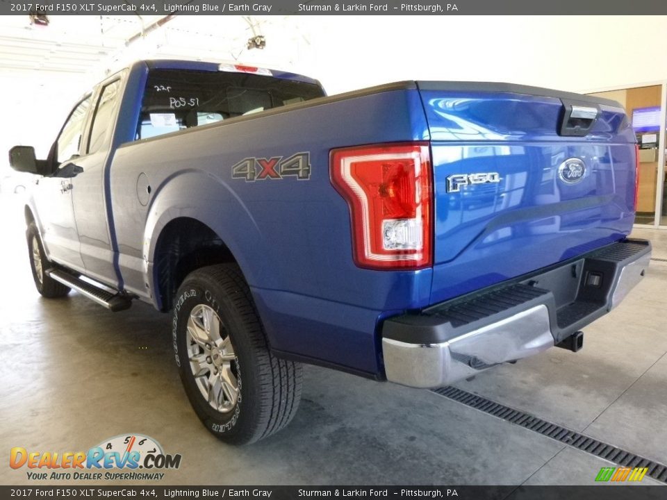 2017 Ford F150 XLT SuperCab 4x4 Lightning Blue / Earth Gray Photo #3