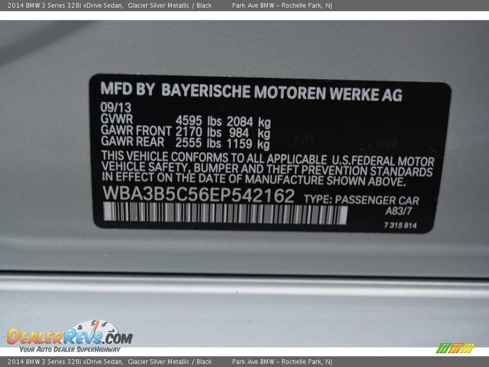 2014 BMW 3 Series 328i xDrive Sedan Glacier Silver Metallic / Black Photo #34