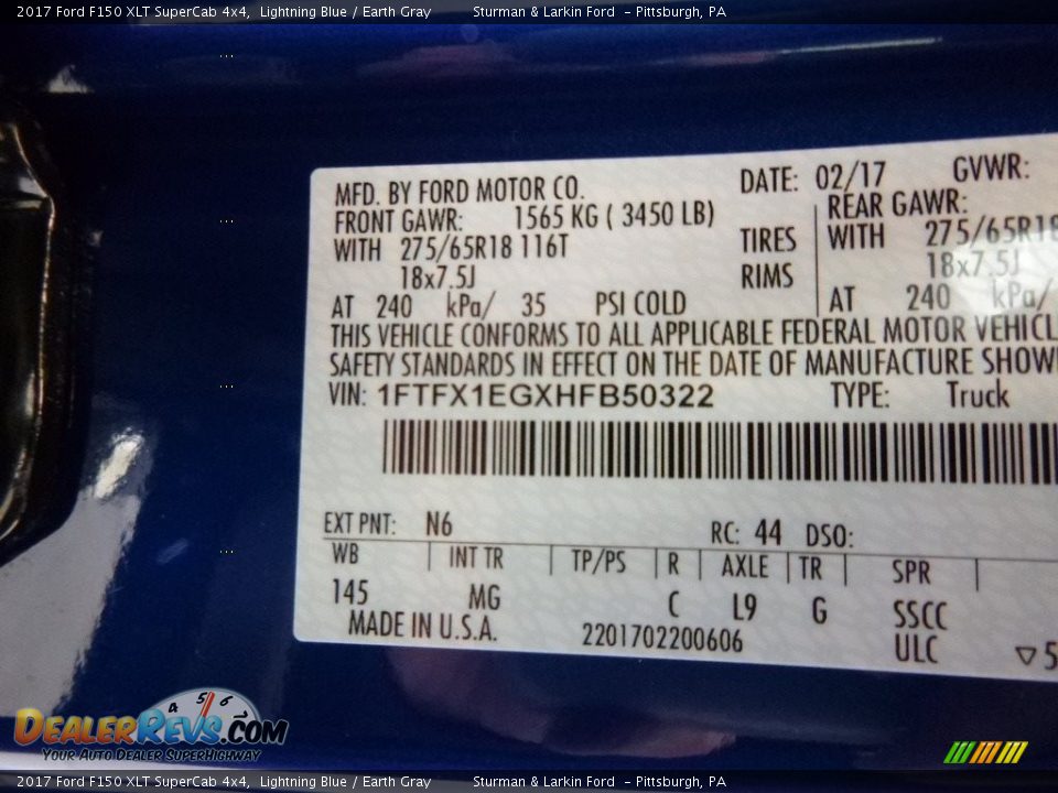 2017 Ford F150 XLT SuperCab 4x4 Lightning Blue / Earth Gray Photo #11