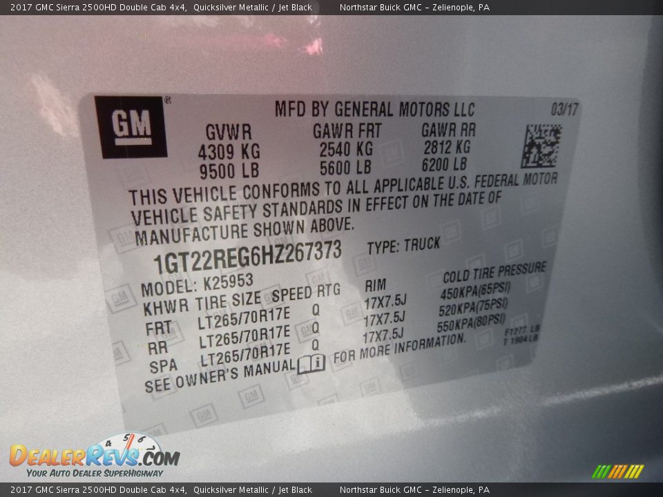 2017 GMC Sierra 2500HD Double Cab 4x4 Quicksilver Metallic / Jet Black Photo #15