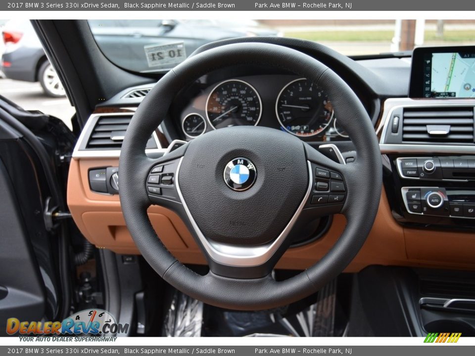 2017 BMW 3 Series 330i xDrive Sedan Black Sapphire Metallic / Saddle Brown Photo #18