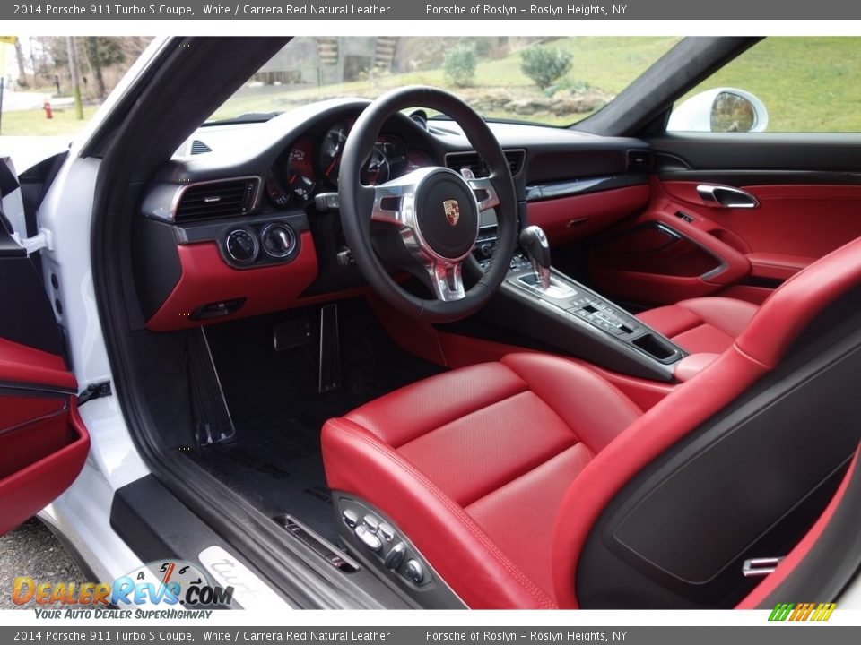 2014 Porsche 911 Turbo S Coupe White / Carrera Red Natural Leather Photo #11