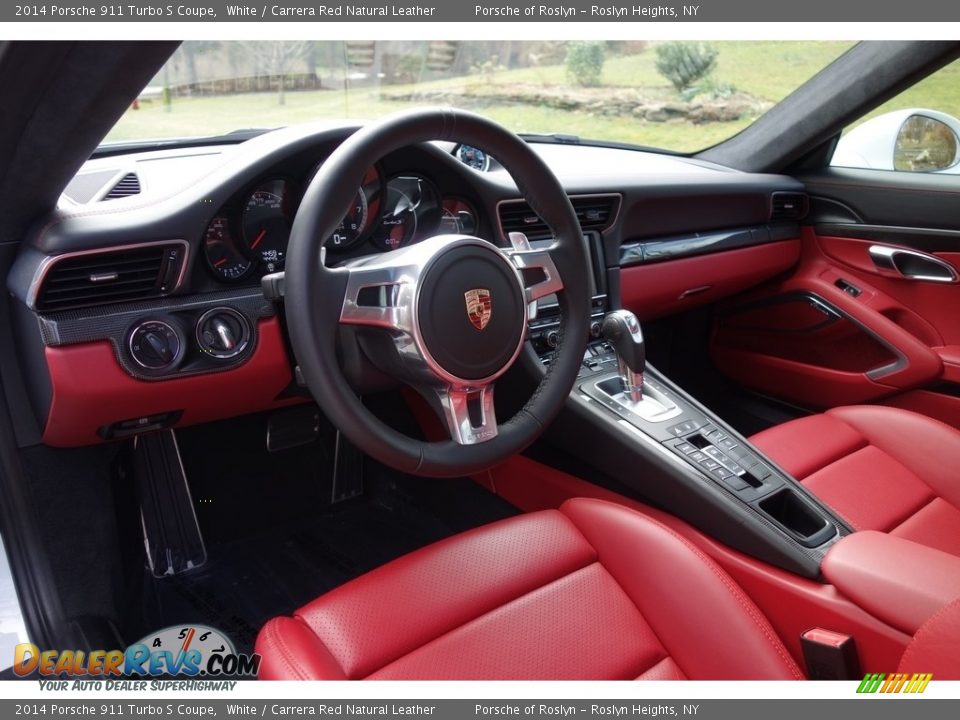 2014 Porsche 911 Turbo S Coupe White / Carrera Red Natural Leather Photo #23