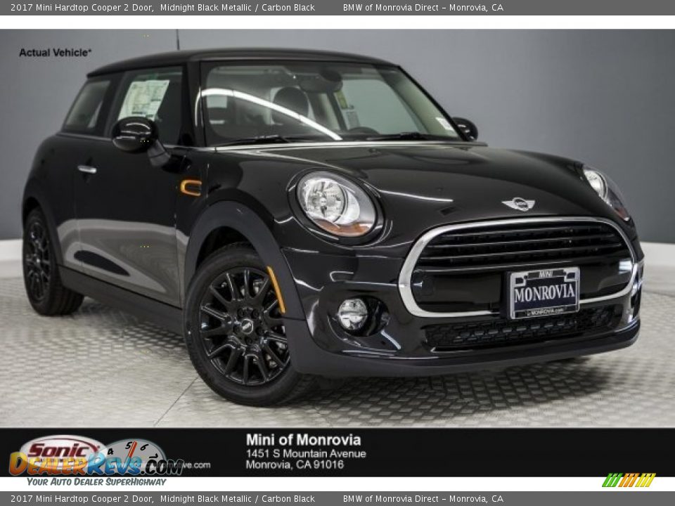 2017 Mini Hardtop Cooper 2 Door Midnight Black Metallic / Carbon Black Photo #1