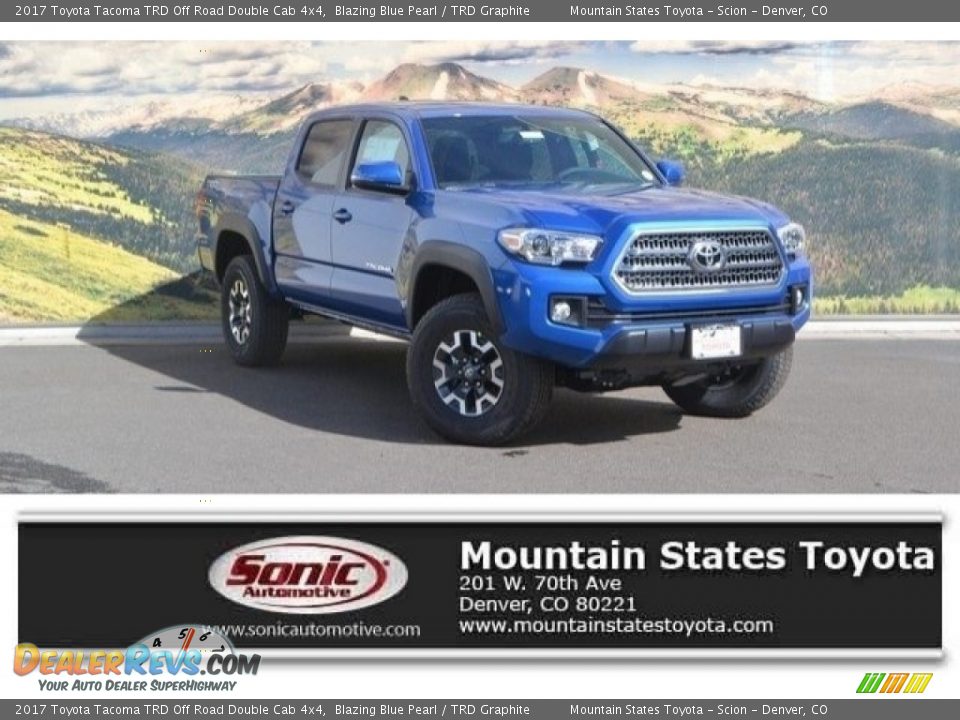 2017 Toyota Tacoma TRD Off Road Double Cab 4x4 Blazing Blue Pearl / TRD Graphite Photo #1