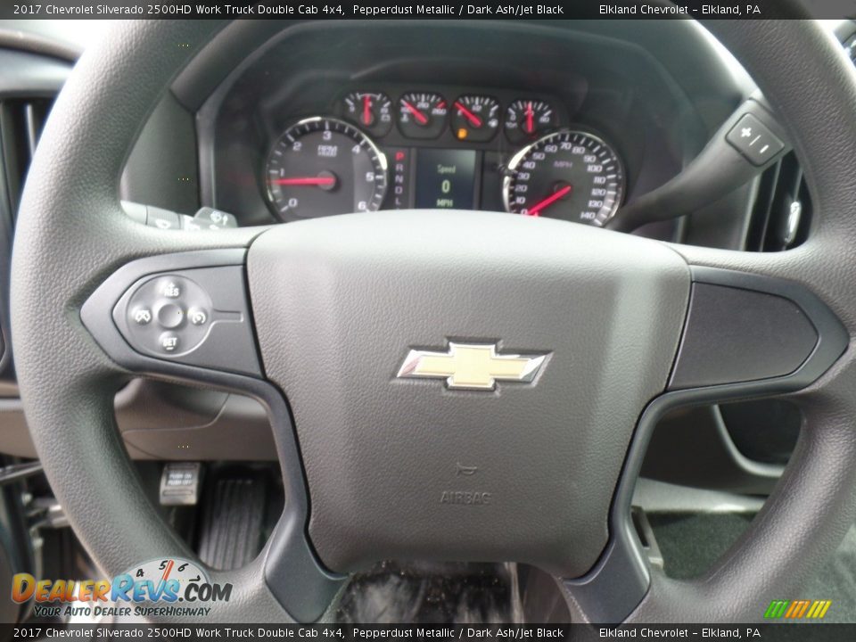 2017 Chevrolet Silverado 2500HD Work Truck Double Cab 4x4 Pepperdust Metallic / Dark Ash/Jet Black Photo #20