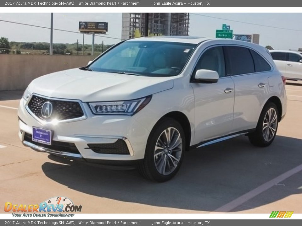 2017 Acura MDX Technology SH-AWD White Diamond Pearl / Parchment Photo #3