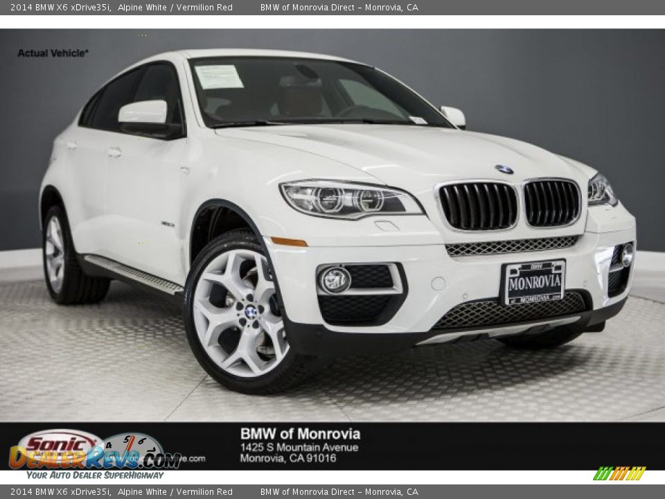 2014 BMW X6 xDrive35i Alpine White / Vermilion Red Photo #1