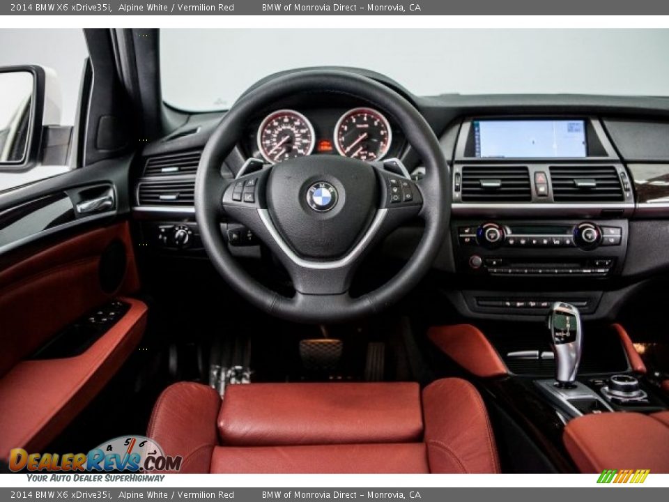 2014 BMW X6 xDrive35i Alpine White / Vermilion Red Photo #4