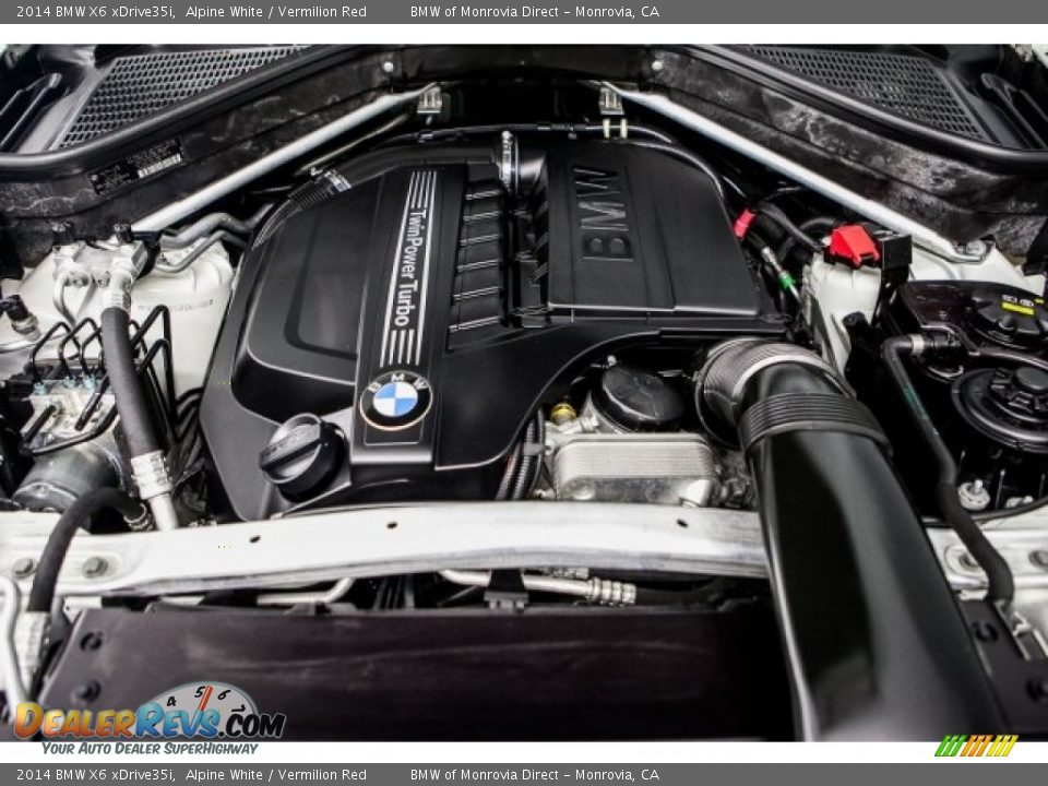 2014 BMW X6 xDrive35i Alpine White / Vermilion Red Photo #9