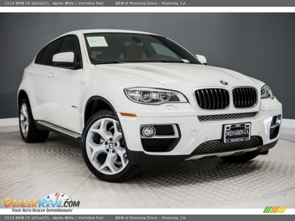 2014 BMW X6 xDrive35i Alpine White / Vermilion Red Photo #12