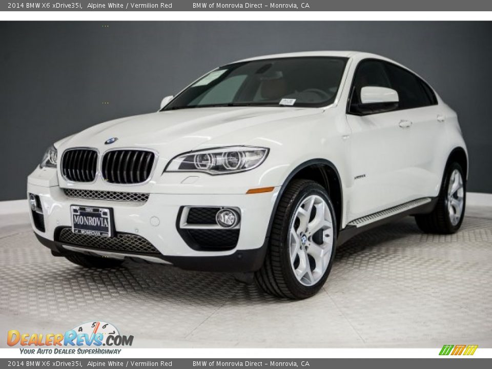 2014 BMW X6 xDrive35i Alpine White / Vermilion Red Photo #14