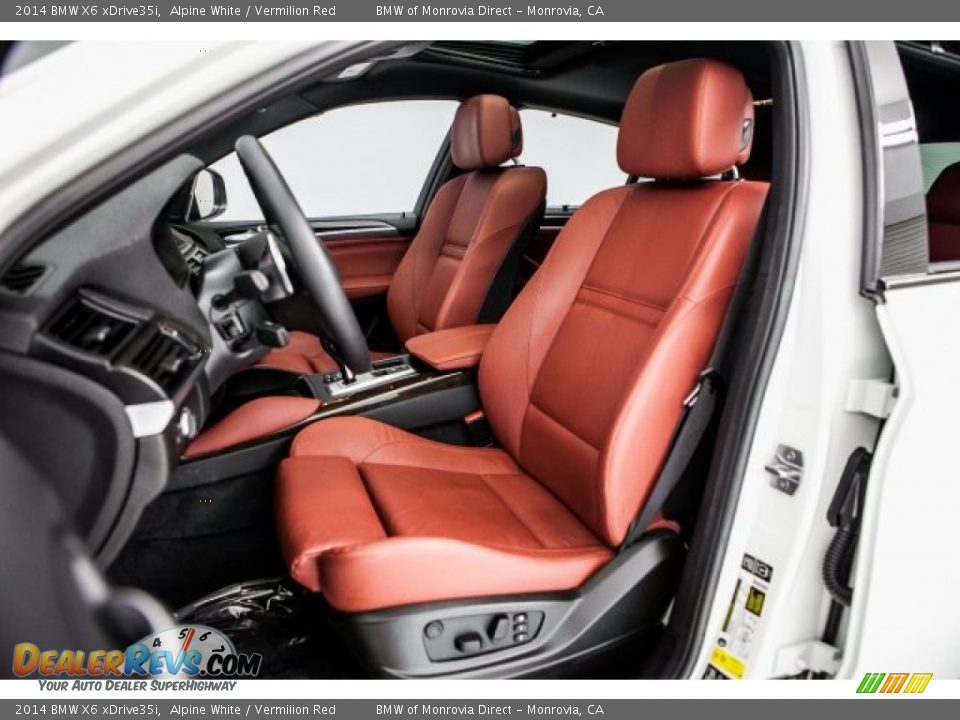 2014 BMW X6 xDrive35i Alpine White / Vermilion Red Photo #16