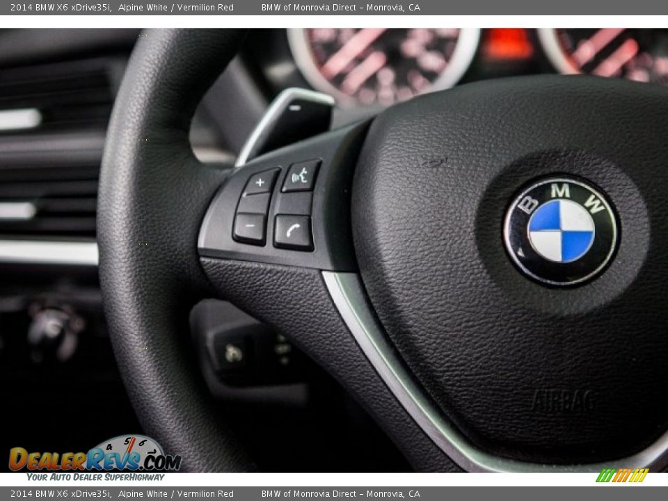 2014 BMW X6 xDrive35i Alpine White / Vermilion Red Photo #17