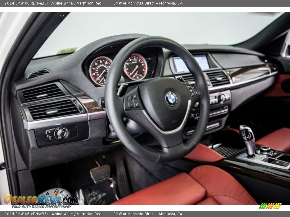2014 BMW X6 xDrive35i Alpine White / Vermilion Red Photo #20