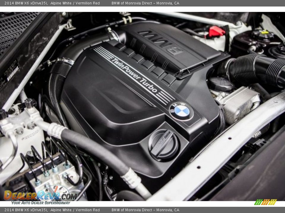 2014 BMW X6 xDrive35i Alpine White / Vermilion Red Photo #28