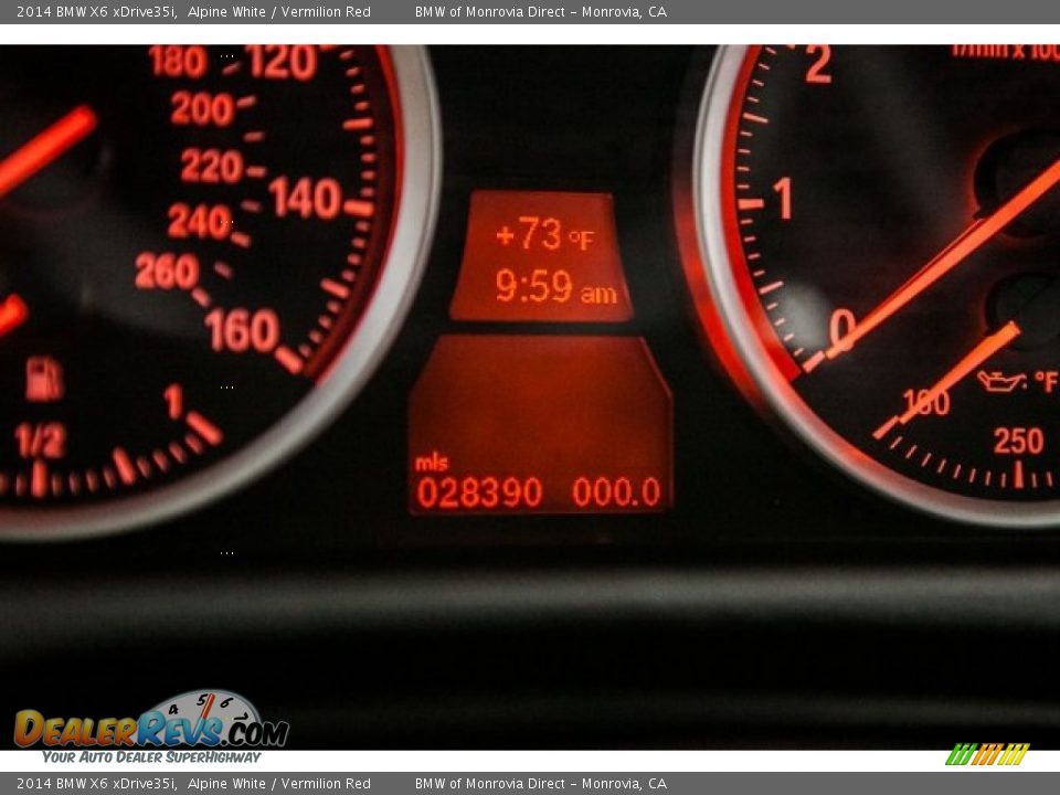 2014 BMW X6 xDrive35i Alpine White / Vermilion Red Photo #31