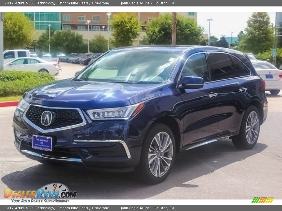 2017 Acura MDX Technology Fathom Blue Pearl / Graystone Photo #3