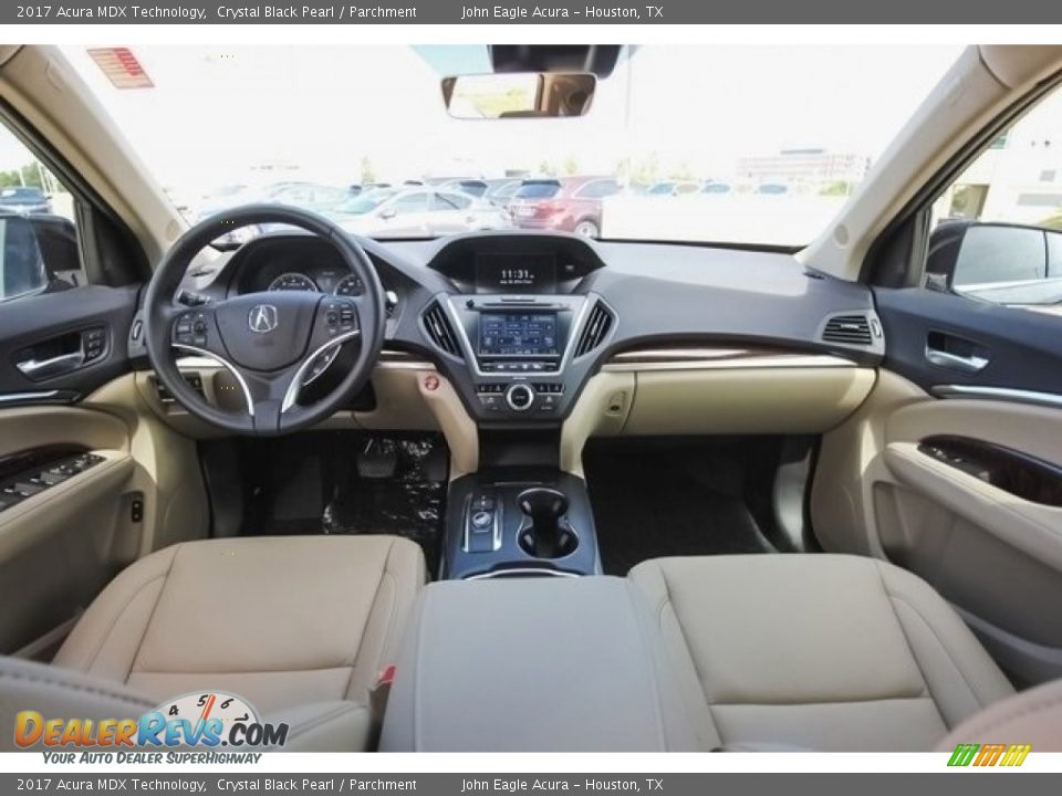 2017 Acura MDX Technology Crystal Black Pearl / Parchment Photo #9