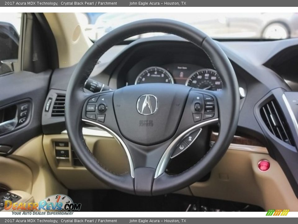 2017 Acura MDX Technology Crystal Black Pearl / Parchment Photo #32