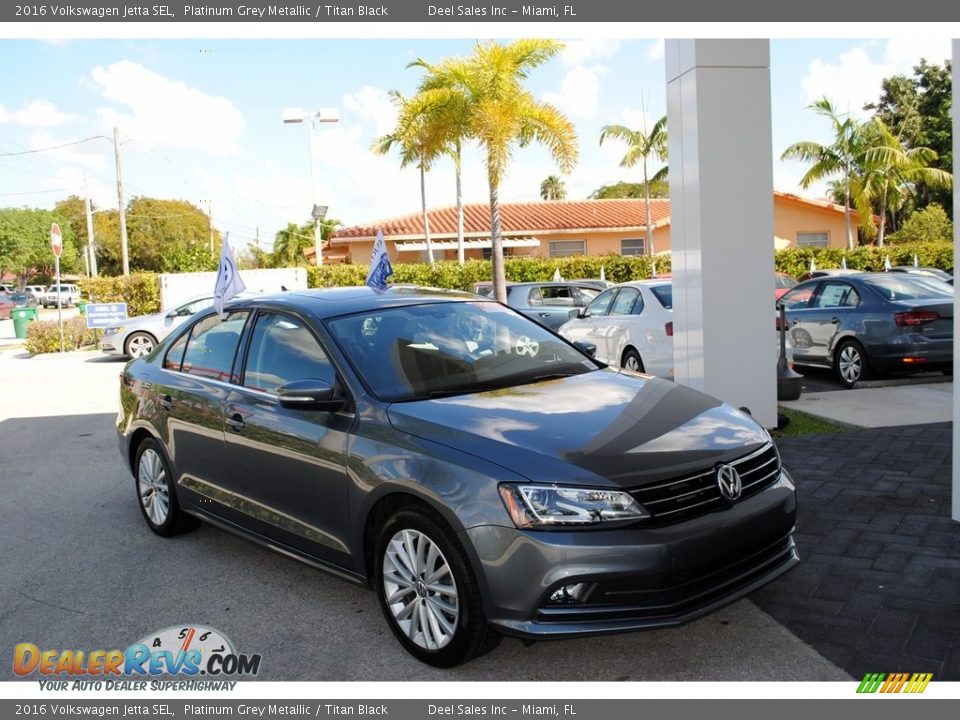 2016 Volkswagen Jetta SEL Platinum Grey Metallic / Titan Black Photo #1