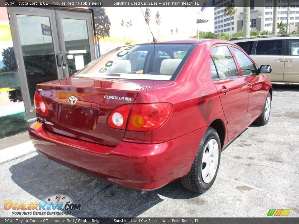 2004 Toyota Corolla CE Impulse Red / Pebble Beige Photo #6
