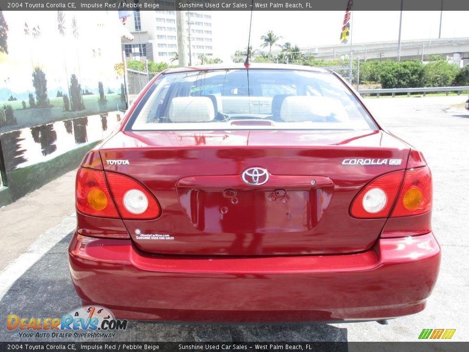 2004 Toyota Corolla CE Impulse Red / Pebble Beige Photo #7