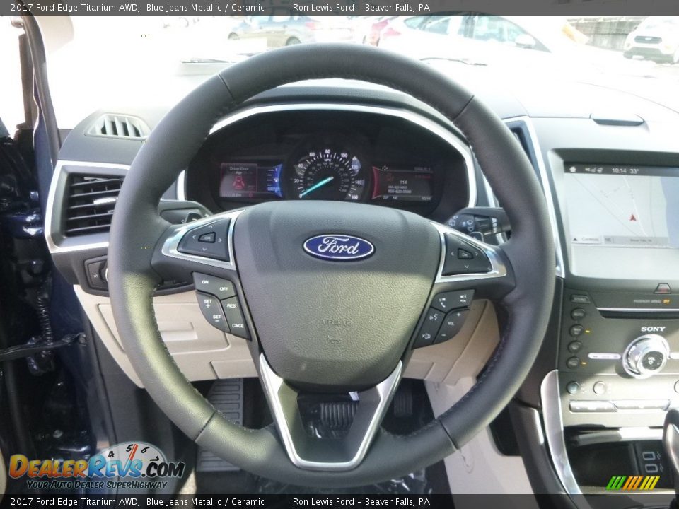 2017 Ford Edge Titanium AWD Steering Wheel Photo #16