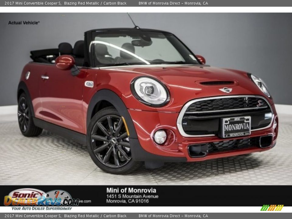 2017 Mini Convertible Cooper S Blazing Red Metallic / Carbon Black Photo #1