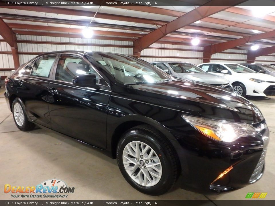 2017 Toyota Camry LE Midnight Black Metallic / Ash Photo #1