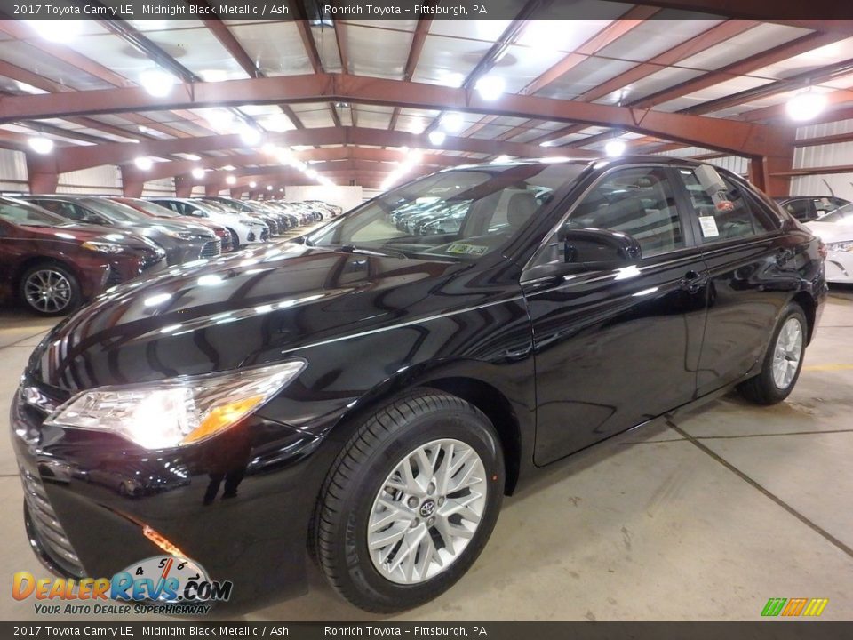 2017 Toyota Camry LE Midnight Black Metallic / Ash Photo #3