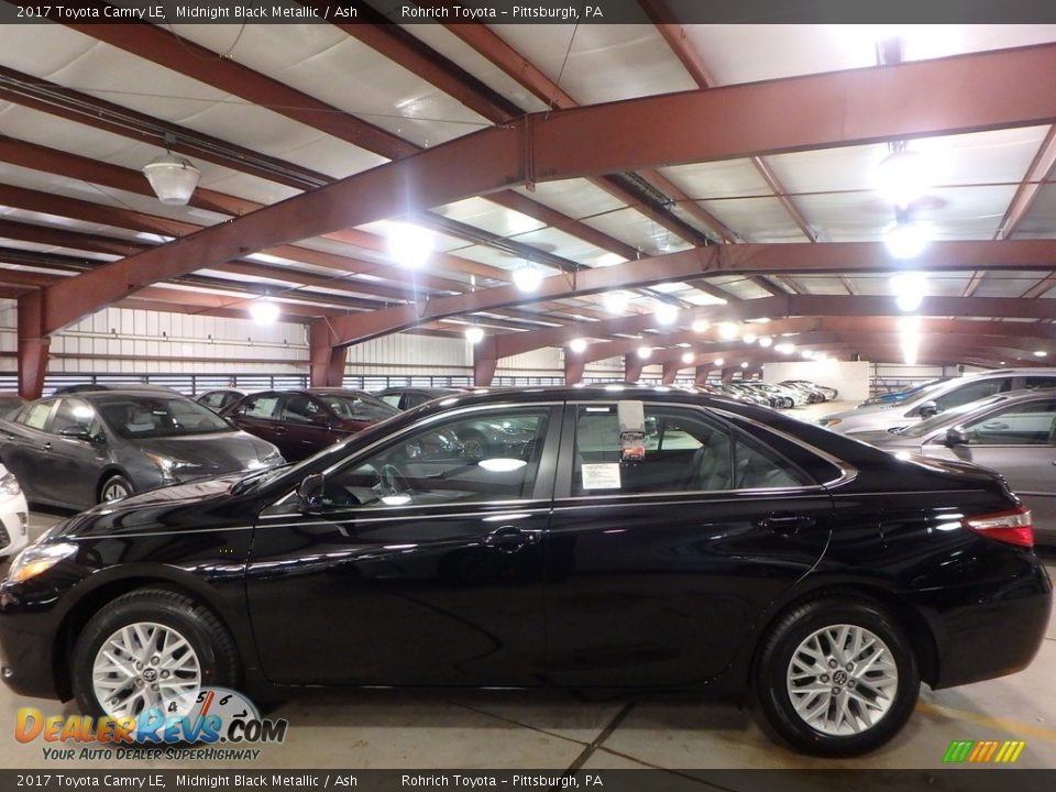 2017 Toyota Camry LE Midnight Black Metallic / Ash Photo #4