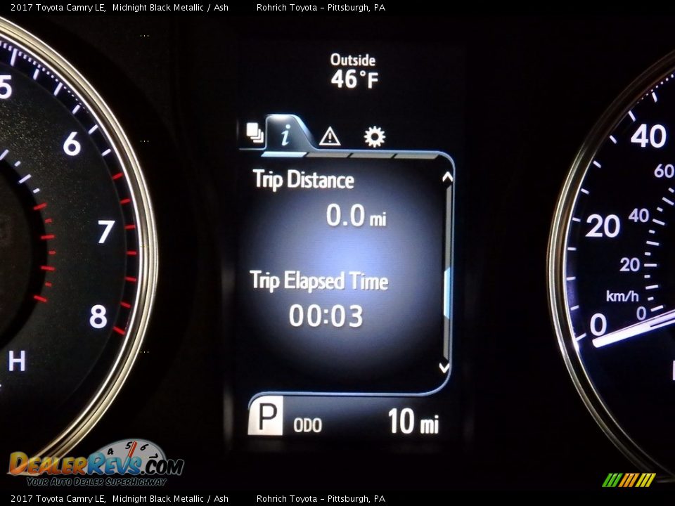 2017 Toyota Camry LE Midnight Black Metallic / Ash Photo #14