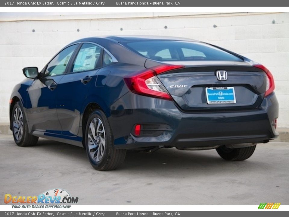 2017 Honda Civic EX Sedan Cosmic Blue Metallic / Gray Photo #2