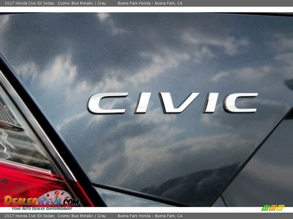 2017 Honda Civic EX Sedan Cosmic Blue Metallic / Gray Photo #3