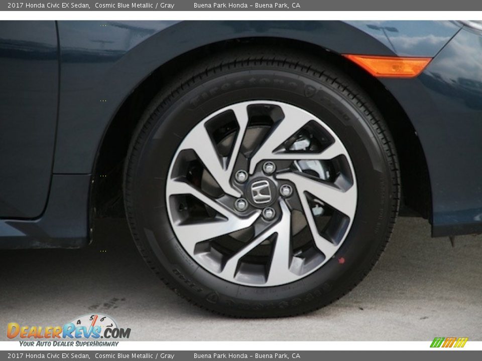 2017 Honda Civic EX Sedan Cosmic Blue Metallic / Gray Photo #5