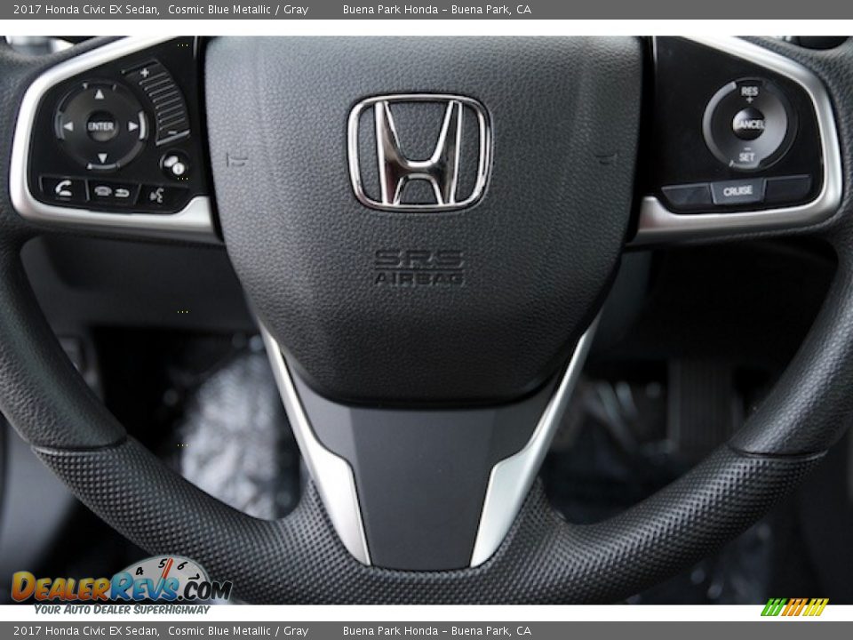 2017 Honda Civic EX Sedan Cosmic Blue Metallic / Gray Photo #10