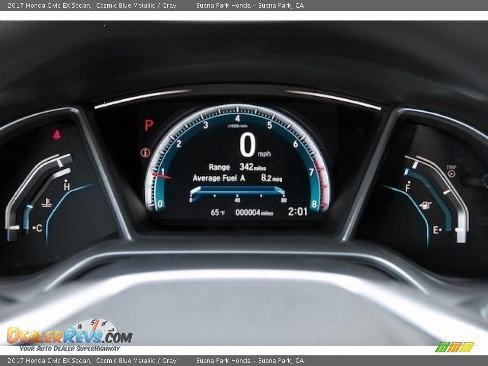 2017 Honda Civic EX Sedan Cosmic Blue Metallic / Gray Photo #17