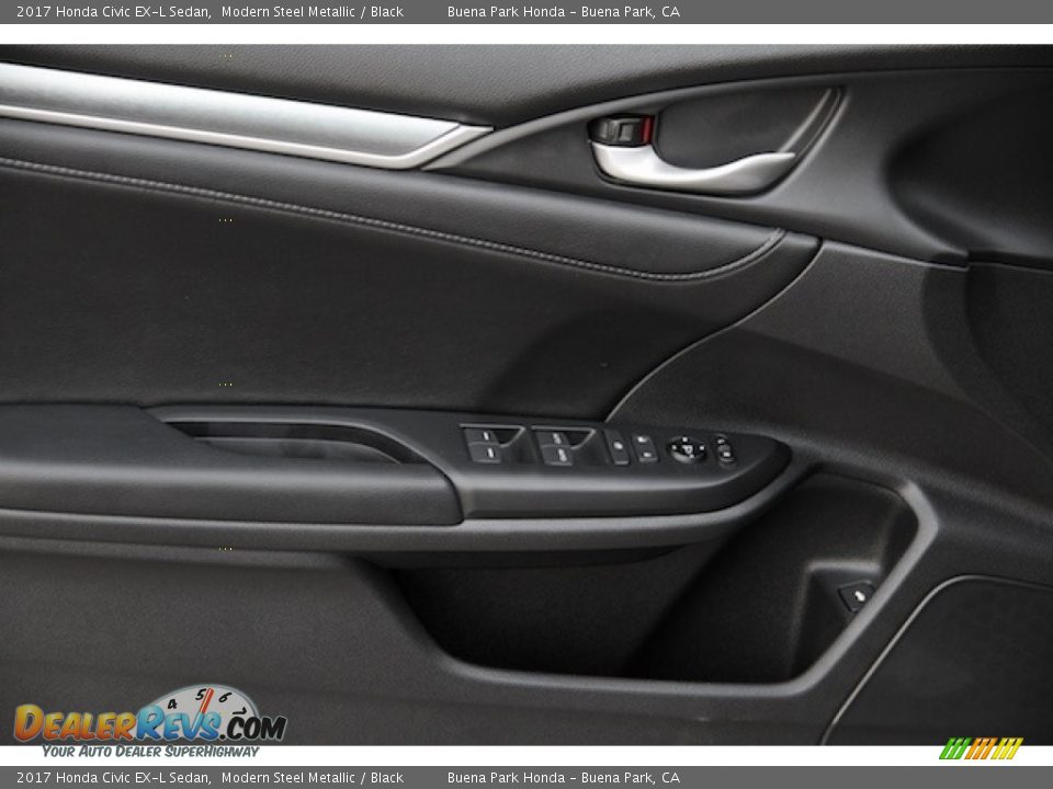 2017 Honda Civic EX-L Sedan Modern Steel Metallic / Black Photo #8