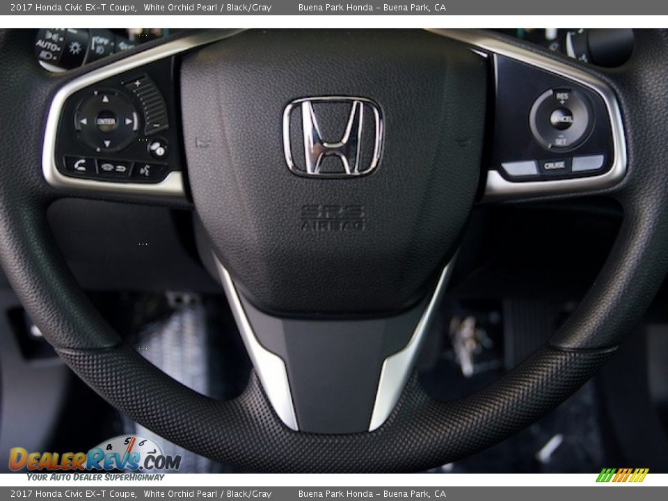2017 Honda Civic EX-T Coupe White Orchid Pearl / Black/Gray Photo #9