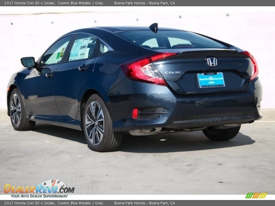 2017 Honda Civic EX-L Sedan Cosmic Blue Metallic / Gray Photo #2