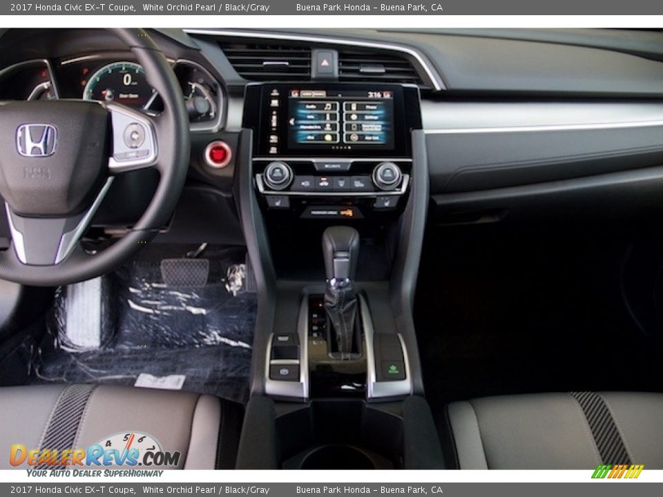 2017 Honda Civic EX-T Coupe White Orchid Pearl / Black/Gray Photo #11