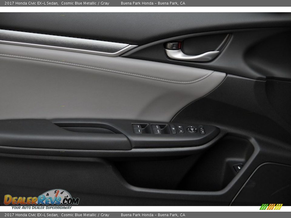 2017 Honda Civic EX-L Sedan Cosmic Blue Metallic / Gray Photo #8