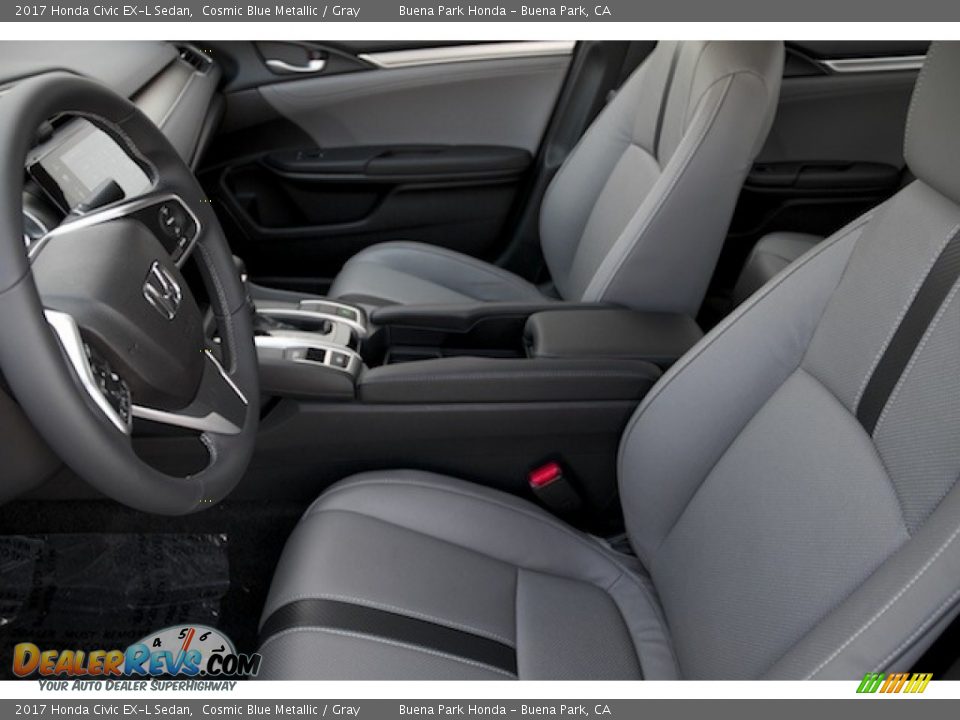 2017 Honda Civic EX-L Sedan Cosmic Blue Metallic / Gray Photo #9