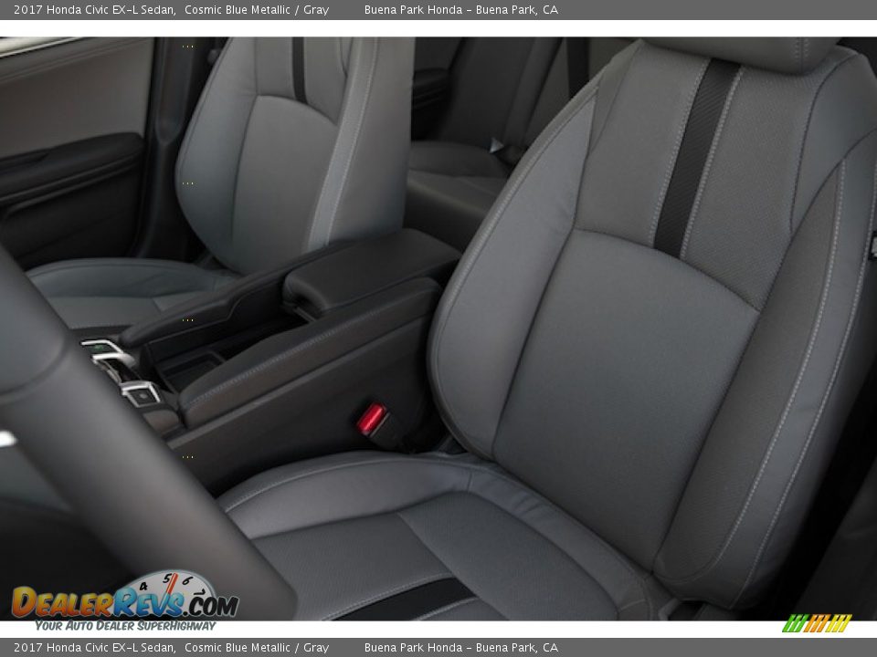 2017 Honda Civic EX-L Sedan Cosmic Blue Metallic / Gray Photo #11