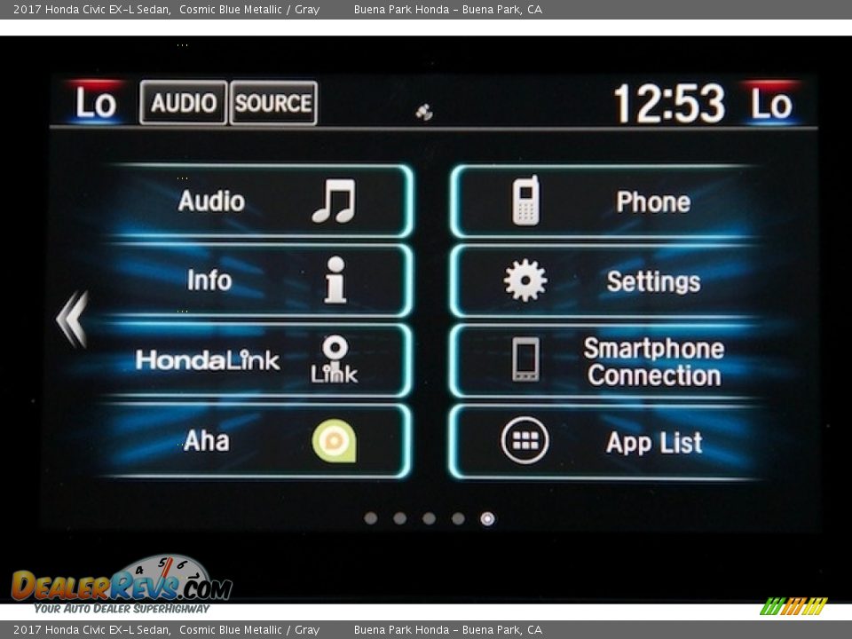 2017 Honda Civic EX-L Sedan Cosmic Blue Metallic / Gray Photo #16