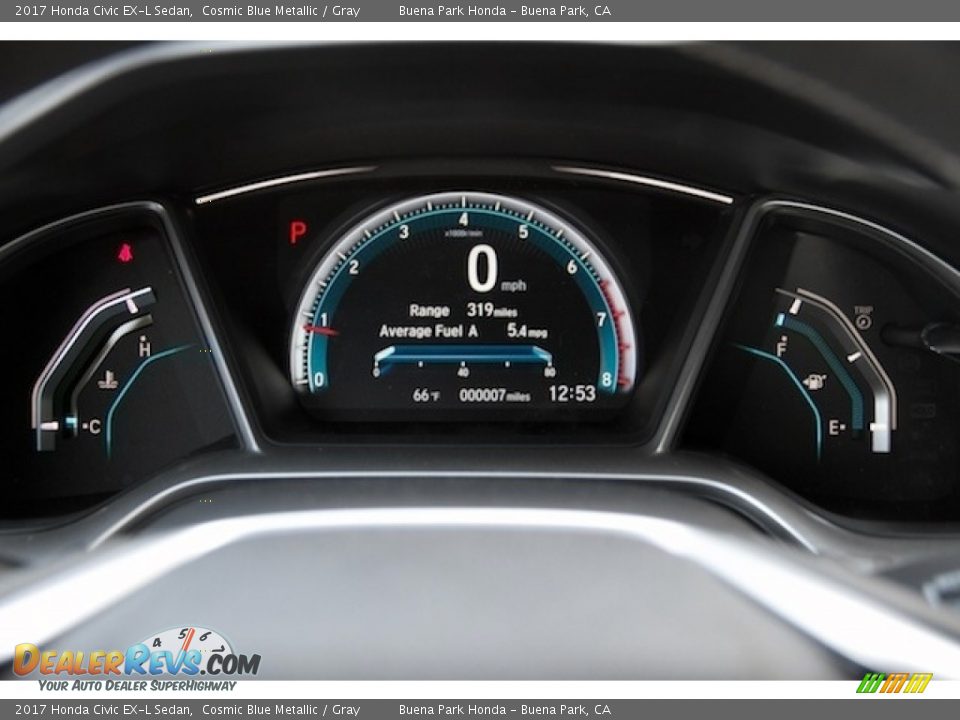 2017 Honda Civic EX-L Sedan Cosmic Blue Metallic / Gray Photo #17